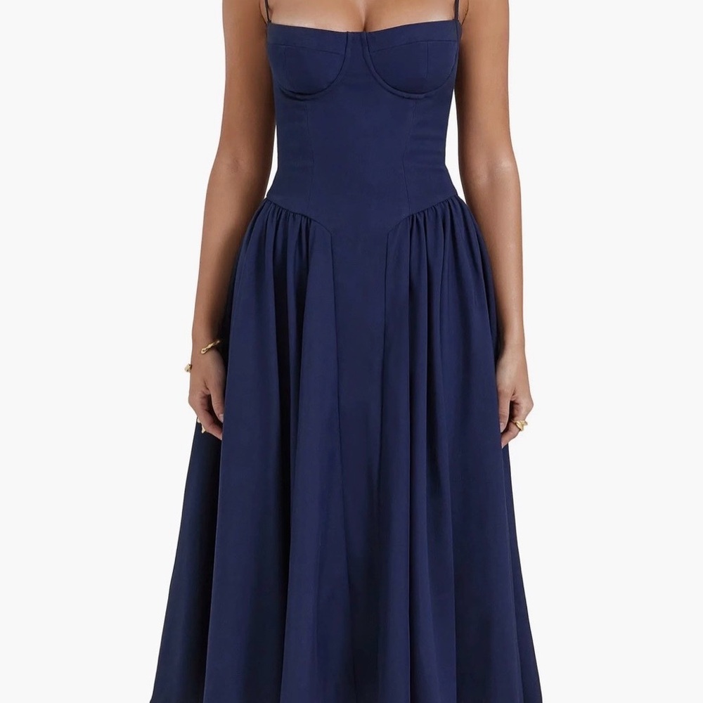 House of CB Strapless Navy Dress